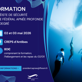Formation Apnéiste de sécu / Juge Fédéral Apnée profonde 1e degré