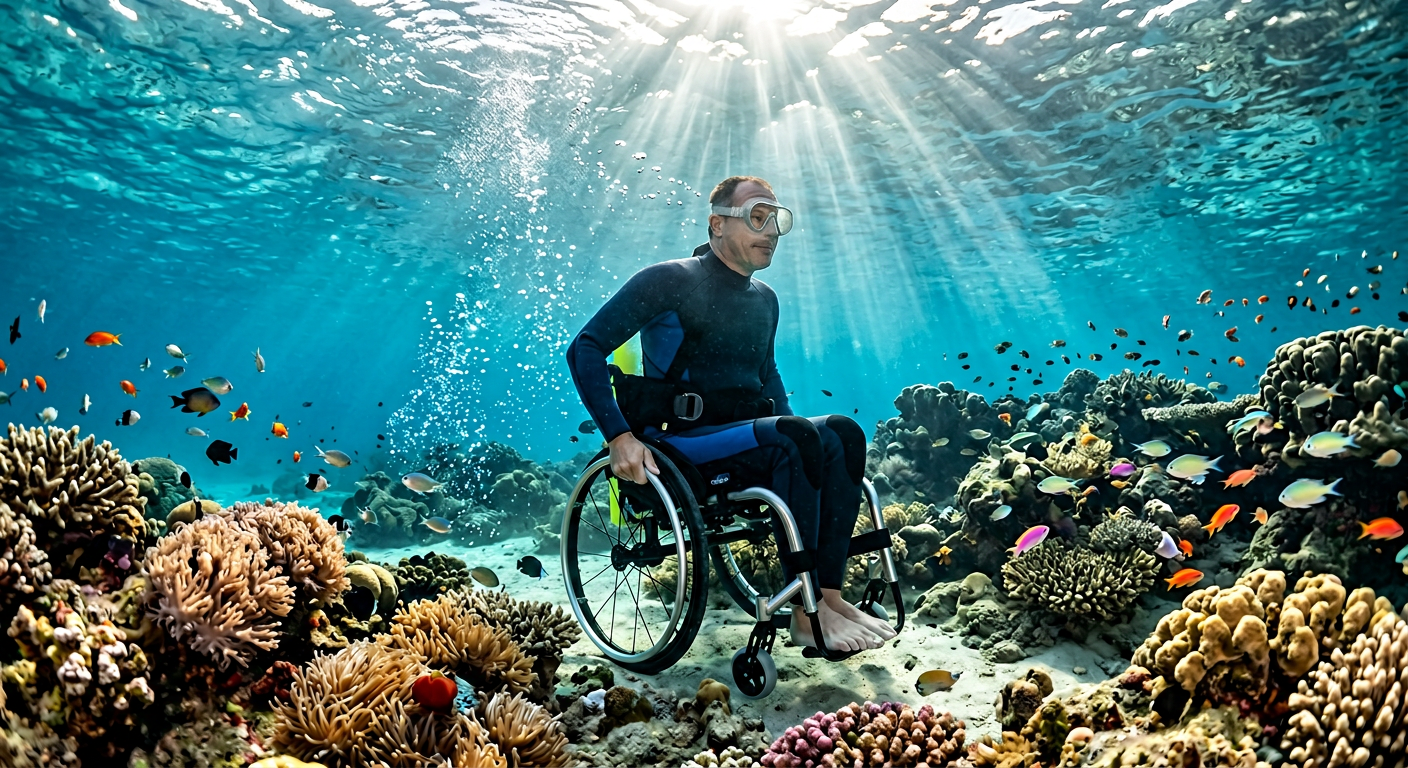 apnéiste en fauteuil roulant image principale